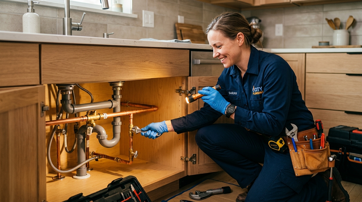Master plumber from Fulmar Sun State Plumbing Pros performing precision pipe repair in Valrico FL